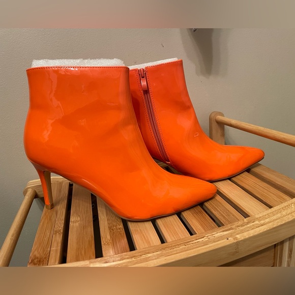 Allegra K Orange High Heel Booties - Size 9.5 - Picture 2 of 9